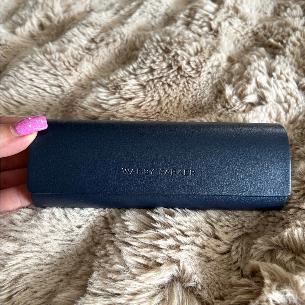 NEW Warby Parker Eyewear Sunglasses Magnetic Hard Shell Case With Box Navy Blue
